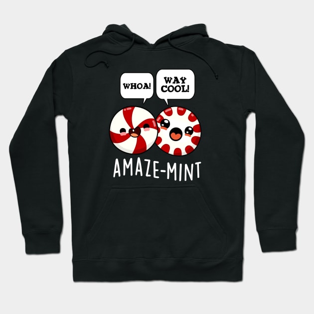 Amaze-mint Cute Peppermint Candy Pun Hoodie by punnybone